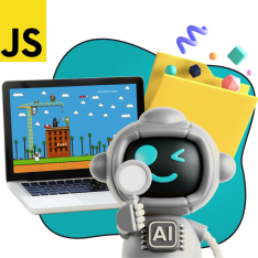 Язык программирования JavaScript + AI. Проектное обучение + геймификация + AI-помощники - КИБЕРшкола программирования для детей, компьютерные курсы для школьников, начинающих и подростков - KIBERone г. Кыштым